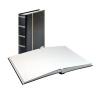 LINDNER Das Original Clasificador Elegant, Negro, Acolchado, 60 páginas Blancas, Tiras de pergamino, 230 x 305 mm