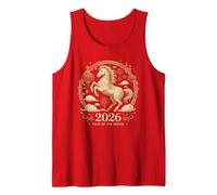 Lindo 2026 AÑO del Caballo Fortuna Dama Lunar Lantern Joy Camiseta sin Mangas