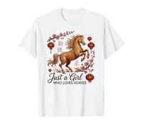 Lindo 2026 Just Girl QUIEN AMA LOS Caballos Zodiaco Vida Fortuna Camiseta