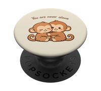Lindo Abrazando Baby Monkeys Besties Apoyo Emocional Amor PopSockets PopGrip Adhesivo