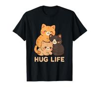 Lindo abrazo de gato Kawaii - HUG LIFE Camiseta