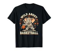 Lindo Aficionado a los Deportes con un Elefante de Baloncesto Loco por el Baloncesto Camiseta
