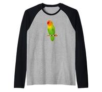 Lindo Agapornis pájaro agapornis dibujo lindo diseño trasero Camiseta Manga Raglan