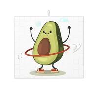 Lindo aguacate (1) tapete de secado de platos impreso, tapete absorbente de encimera, adecuado para almacenar cuchillos, tazas y platos.