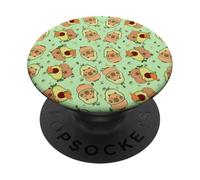 Lindo Aguacate Capibara Y Zanahoria PopSockets PopGrip Adhesivo