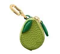 Lindo aguacate en forma de cuero PU Monedero Llavero Mini Cremallera Bolsillo Llavero, Pequeño Titular de Tapones para los Oídos Colgante