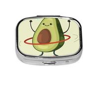 Lindo aguacate, pastillero de 2 compartimentos, organizador portátil