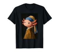 Lindo ajolote con un Pendiente de Perlas Pintura Divertida de Vermeer Camiseta