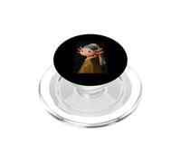 Lindo ajolote con un Pendiente de Perlas Pintura Divertida de Vermeer PopSockets PopGrip para MagSafe