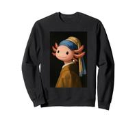 Lindo ajolote con un Pendiente de Perlas Pintura Divertida de Vermeer Sudadera