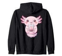 Lindo ajolote Divertido Adorable Anfibio Mascota sosteniendo Boba Sudadera con Capucha