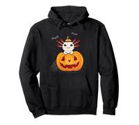 Lindo ajolote en Calabaza, Kawaii, Hello Peek-a-Boo Halloween Sudadera con Capucha