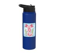 Lindo Ajolote Kawaii en Tanque Pez Caminante Mexicano Stainless Steel Insulated Water Bottle