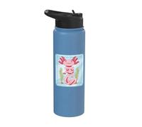 Lindo Ajolote Kawaii en Tanque Pez Caminante Mexicano Stainless Steel Insulated Water Bottle