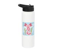 Lindo Ajolote Kawaii en Tanque Pez Caminante Mexicano Stainless Steel Insulated Water Bottle