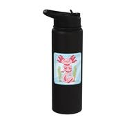 Lindo Ajolote Kawaii en Tanque Pez Caminante Mexicano Stainless Steel Insulated Water Bottle