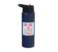 Lindo Ajolote Kawaii en Tanque Pez Caminante Mexicano Stainless Steel Insulated Water Bottle