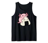 Lindo ajolote Rosa Abrazando el diseño Onigiri Kawaii Camiseta sin Mangas