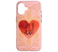 Lindo Alá caligrafía árabe corazón Islam Signo musulmán Carcasa para iPhone 16