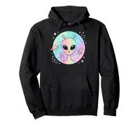 Lindo Alien Cabeza Signo de Paz Universo OVNI Extraterrestre Sudadera con Capucha