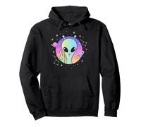 Lindo Alien Cabeza Signo de Paz Universo OVNI Extraterrestre Sudadera con Capucha