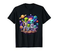 Lindo Alien Familia Galáctica Explorador Espacial Camiseta