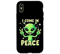Lindo Alien Vengo en Paz Diversión Ciencia Ficción Carcasa para iPhone X/XS