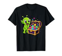 Lindo alienígena Espacial con Cofre del Tesoro de Estrella mágica Camiseta