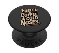 Lindo Alimentado por el café y Las narices frías Husky PopSockets PopGrip Adhesivo