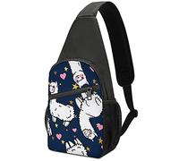 Lindo Alpaca Pink Heart Sling Bag Crossbody Hombro Viaje Pecho Mochila Senderismo Mochila para Deportes Compras Trabajo