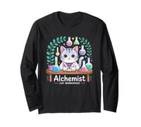 Lindo alquimista Gato Ciencia Acogedor Escritorio Kawaii Laboratorio Animal Manga Larga