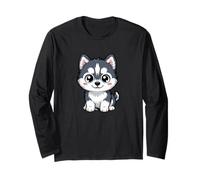 Lindo amante de los perros husky Manga Larga