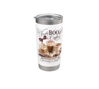 Lindo amante del café de Halloween espeluznante Vaso térmico de acero inoxidable de doble pared