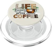 Lindo Amante del café Que Dice Que la Vida Comienza después PopSockets PopGrip para MagSafe