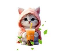 Lindo ambientador fresco de autos de animales, clip de ventilación de ambiente de aire de gato, difusor de automóvil en forma de gato de dibujos animados, el aroma del mar crea un relajante difusor de