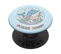 Lindo Amigo del océano Divertido Abanico Ballena Amante de los Animales mar PopSockets PopGrip Adhesivo
