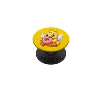 Lindo ángel de Pato con alas y un halo sosteniendo Dona PopSockets PopGrip Adhesivo