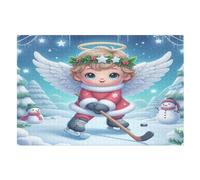 Lindo ángel pequeño rompecabezas 1000 piezas adultas, rompecabezas de madera juegos de habilidad para toda la familia, juego de equipo de construcción (75×50cm)