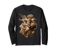 Lindo ángel querubín con león Animal renacentista Barroco Manga Larga