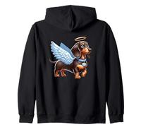 Lindo ángel salchicha de dibujos animados con alas Sudadera con Capucha