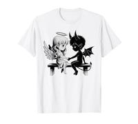 Lindo Ángel y Diablo Enamorado Anime Fantasía Duo Camiseta