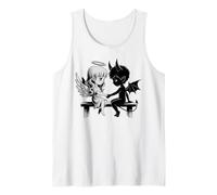Lindo Ángel y Diablo Enamorado Anime Fantasía Duo Camiseta sin Mangas