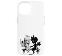 Lindo Ángel y Diablo Enamorado Anime Fantasía Duo Carcasa para iPhone 15