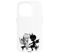 Lindo Ángel y Diablo Enamorado Anime Fantasía Duo Carcasa para iPhone 15 Pro