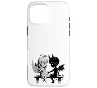 Lindo Ángel y Diablo Enamorado Anime Fantasía Duo Carcasa para iPhone 16 Pro MAX