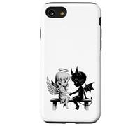 Lindo Ángel y Diablo Enamorado Anime Fantasía Duo Carcasa para iPhone SE (2020) / 7/8