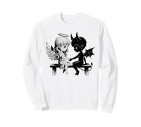 Lindo Ángel y Diablo Enamorado Anime Fantasía Duo Sudadera