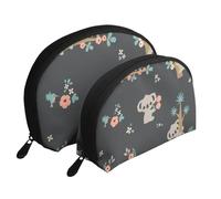 Lindo Animal 3D Koala, Bolsa de Maquillaje de Concha, Monedero pequeño para Mujer, Bolsa de artículos de tocador, Bolsa de cosméticos, 2 Piezas