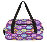 Lindo animal búho niñas danza Duffle bolsa, dibujos animados niños pequeña durante la noche fin de semana bolsa de viaje bolsa de deporte gimnasia, Lindo búho animal, 18.4L x 7.8W x 9.4