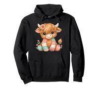 Lindo Animal de Granja de Patchwork Adorable Vaca de Las Tierras Altas Sudadera con Capucha